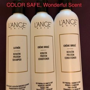 L’ange Keratin Shampoo & 2 Keratin Conditioners.